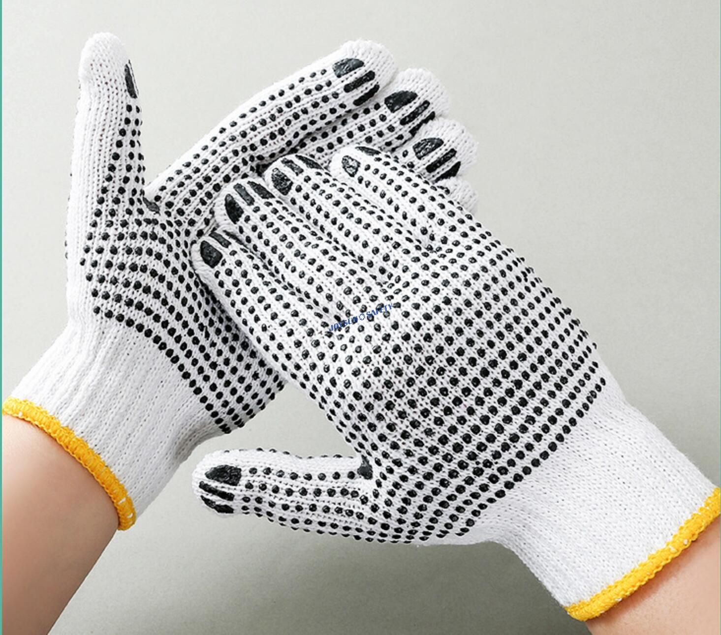 CKDD05 10 Gauge String Knit Work Gloves with PVC Grip on both palm