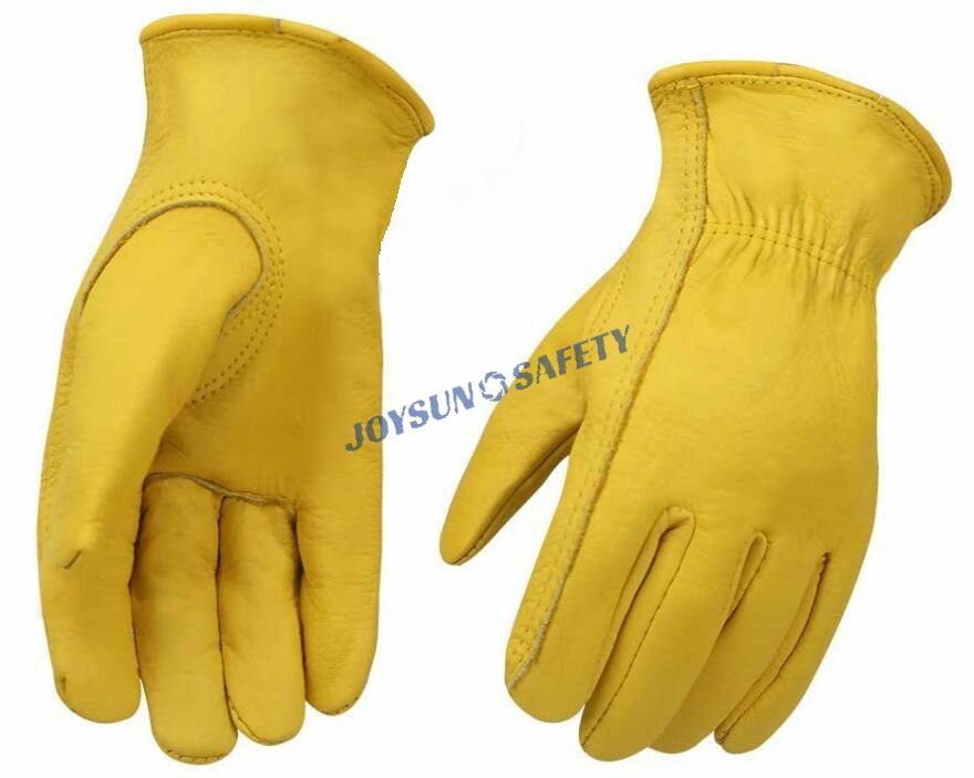 DA03 Premium Gold Cowhide Driver Gloves