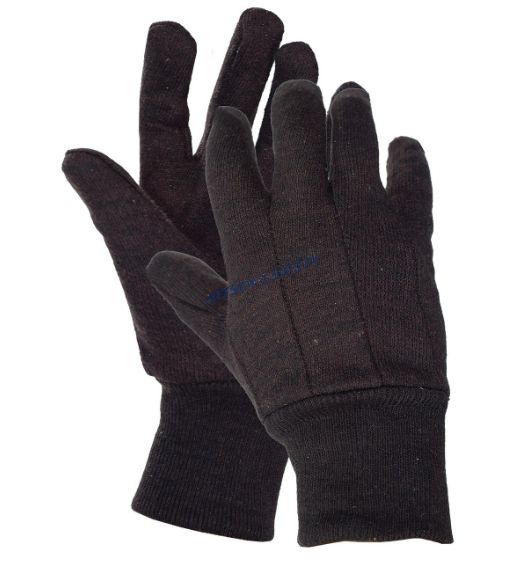JS01 Brown 8-oz 100% Cotton Jersey Gloves Size 10