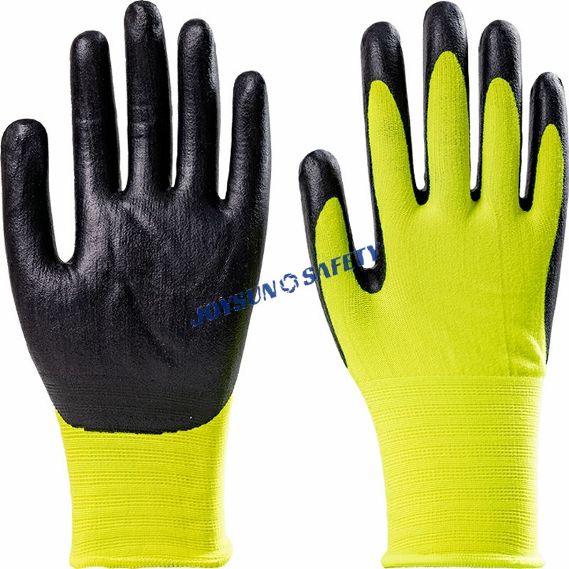 NP010 15-Gauge Polyester Micro-Foam Nitrile Gloves Sizes 7-11