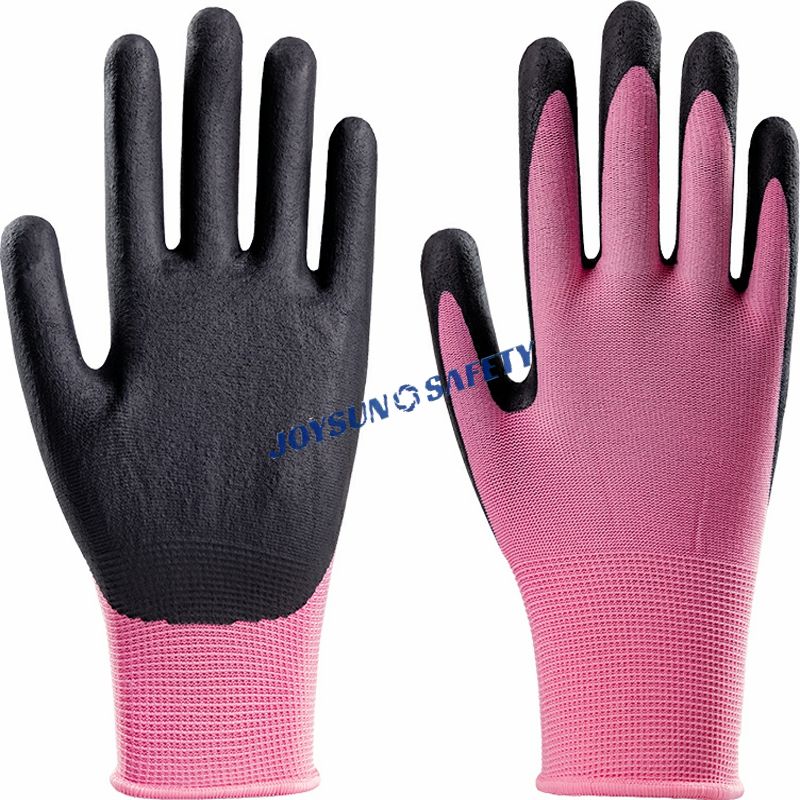 NP011 Black & Pink Micro-Foam Nitrile Gloves Sizes 7-11