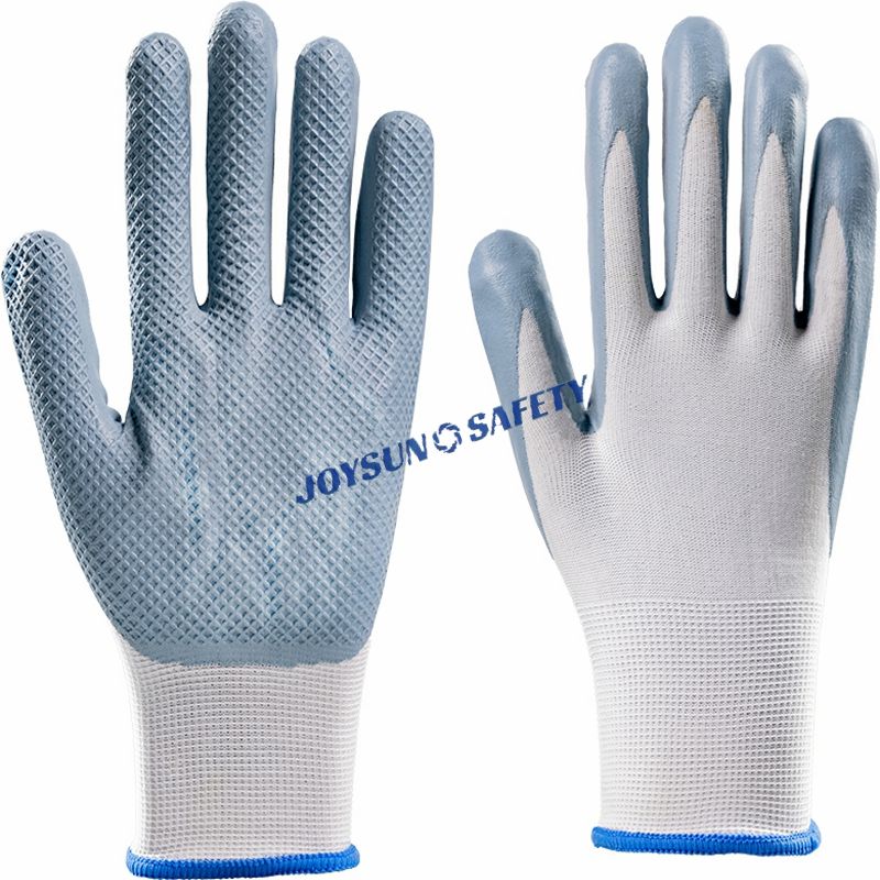 NP015 Pewter 13-Gauge Grid Grip Work Gloves