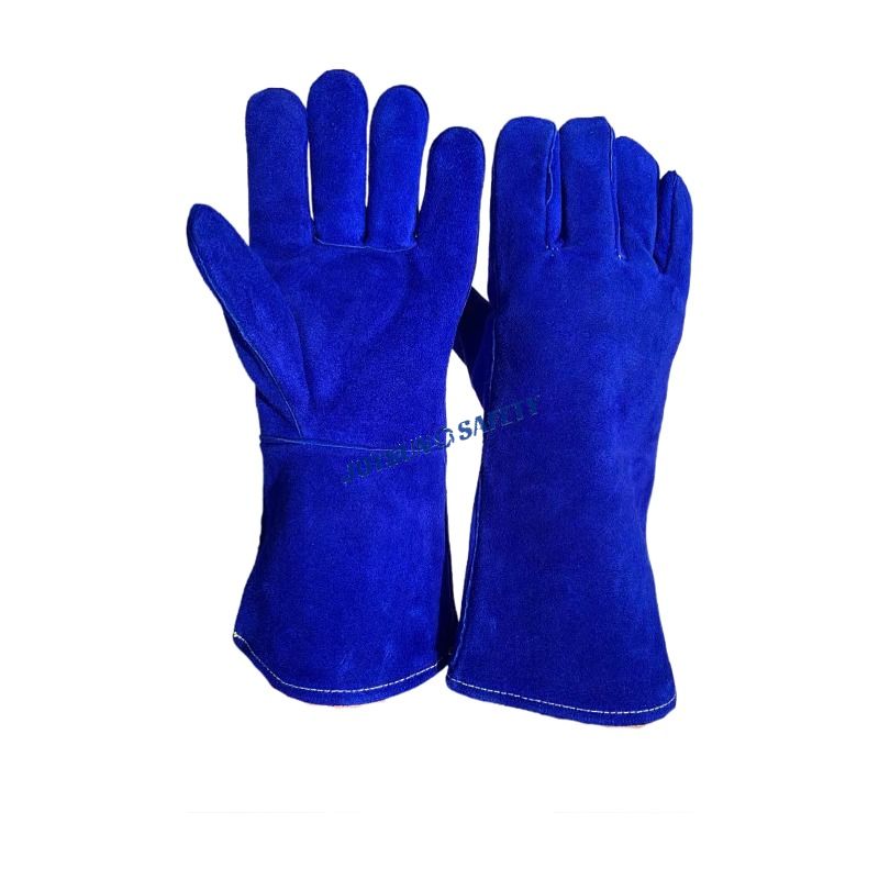 WB03 Cow Split Leather Welder Gloves 14/16" Heat Resistant