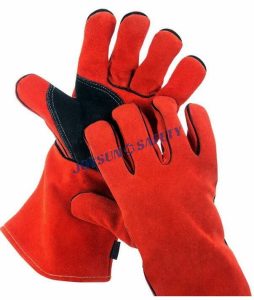 WR05 Red Cow Shoulder Split Leather Welder Gloves 16"