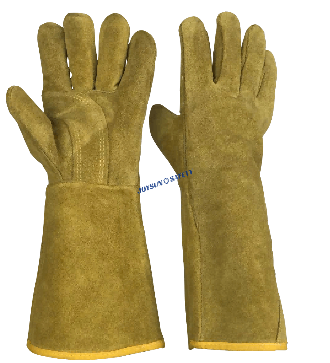 WY08 Yellow Cow Shoulder Split Leather Heat-Resistant Welding Safety Gloves 16"